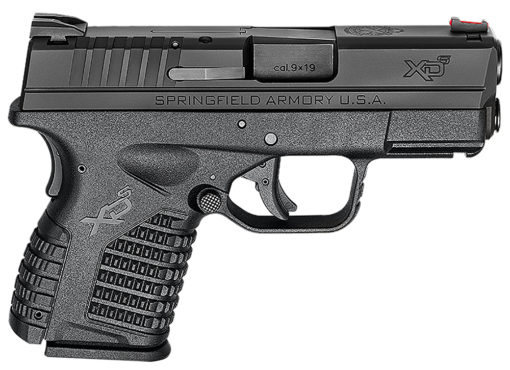 Springfield Armory XDS9339BE XD-S  9mm Luger Double 3.3" 7+1/8+1 Black Interchangeable Backstrap Black Polymer Frame Black Melonite Slide