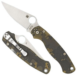 Spyderco C81GPCMO2 Para Military 2  3.40" Folding Drop Point Plain CPM S30V Stainless Steel Blade/G10 Camo Handle