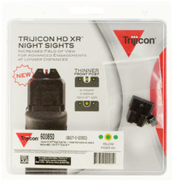 Trijicon 600850 HD XR Night Sight Set 3-Dot Tritium Green with Yellow Outline Front