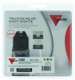Trijicon 600855 HD XR Night Sight Set 3-Dot Tritium Green with Yellow Outline Front