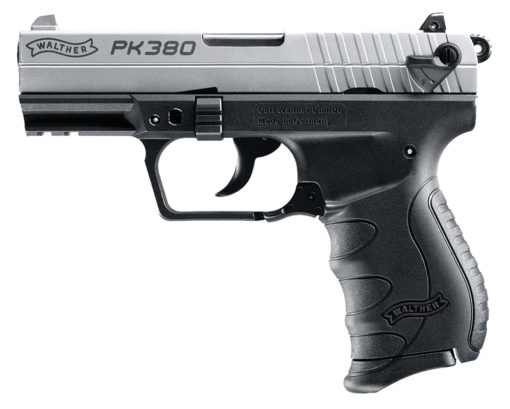Walther Arms 5050309 PK380  380 ACP 3.66" 8+1 Black Polymer Frame & Grip with Nickel Slide