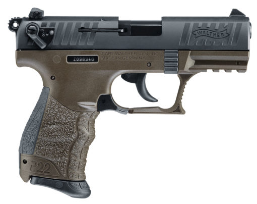 Walther Arms 5120515 P22 QD Single/Double 22 Long Rifle (LR) 3.42" TB 10+1 Black Interchangeable Backstrap Grip Black