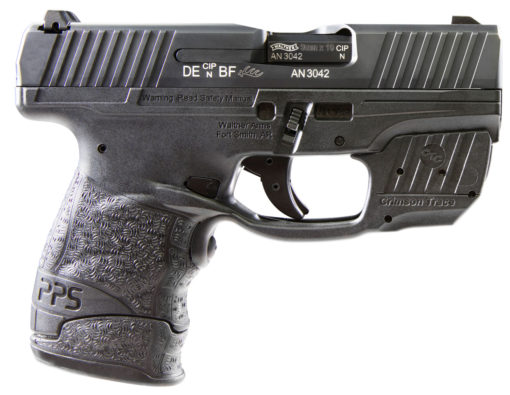 Walther Arms 2805963 PPS M2 9mm Luger 3.18" 7+1 Black Polymer Frame & Grip with Black Tenifer Steel Slide Includes Crimson Trace Laser