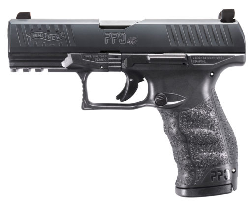 Walther Arms 2807076TNS PPQ M2  45 ACP 4.25" 12+1 Black Black Steel Slide Black Interchangeable Backstrap Grip