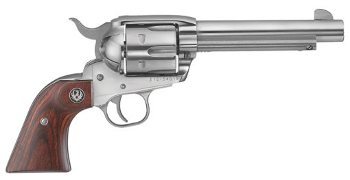 Ruger 5104 Vaquero  45 Colt (LC) 6rd 5.50" High Gloss Stainless Steel Rosewood Grip