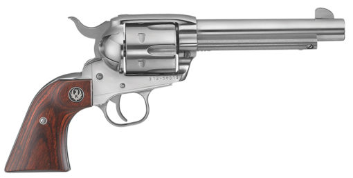 Ruger 5105 Vaquero  45 Colt (LC) 6rd 4.62" High Gloss Stainless Steel Rosewood Grip