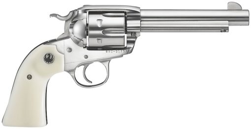 Ruger 5130 Vaquero Bisley 357 Mag 6rd 5.50" High Gloss Stainless Steel Ivory Synthetic Grip