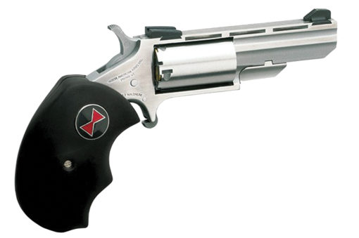 North American Arms BWM Black Widow  22 Mag 5rd 2" Overall Stainless Steel with Black Oversized Rubber Grip & Fixed Sights