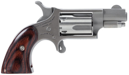 North American Arms 22LRGBG Mini-Revolver  22 LR 5rd 1.13" Overall Stainless Steel with Wood Boot Grip