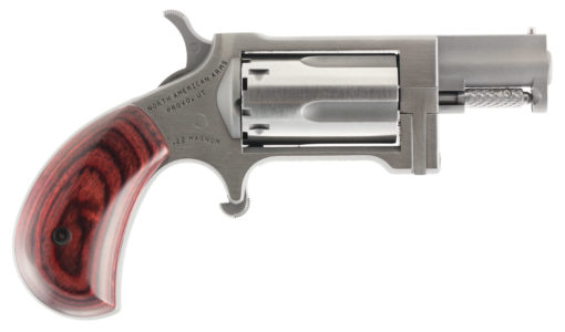 North American Arms SW Sidewinder  22 Mag 5rd 1.50" Stainless Steel Rosewood Birdshead Grip