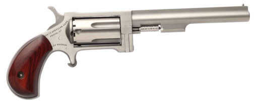 North American Arms SW4 Sidewinder *CA Compliant 22 Mag 5rd 4" Overall Stainless Steel with Rosewood Birdshead Grip