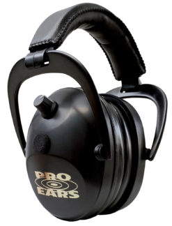 Pro Ears PEG2SMB Gold II Electronic Muff 26 dB Over the Head Black Ear Cups with Black Headband & Gold Logo for Adults 1 Pair