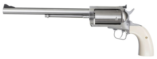 Magnum Research BFR500SW10B BFR Long Cylinder 500 S&W 5rd 10" Overall Stainless Steel Bisley with White Laminate Grip