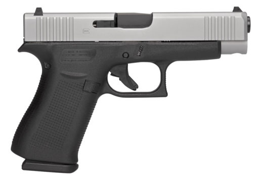 Glock PA485SL701 G48 Compact 9mm Luger 4.17" 10+1 Silver PVD Steel w/Front Serrations Slide Black Polymer Grip Night Sights