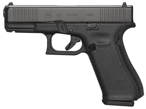 Glock  G45 Compact Crossover 9mm Luger 4.02" 17+1 Black Black nDLC Steel with Front Serrations & MOS Cuts Black Rough Texture Interchangeable Backstraps Grip Fixed Sights