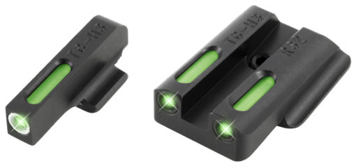 TruGlo TG-13RS2A TFX  3-Dot Set Tritium/Fiber Optic Green with White Outline Front
