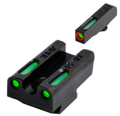 TruGlo TG-13WA4PC TFX Pro  Square Tritium/Fiber Optic Green with Orange Outline Front/U-Notch Green Rear Nitride Fortress Frame for Walther PPS M2