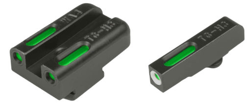 TruGlo TG-13WA4A TFX Pro  Square Tritium/Fiber Optic Green with White Outline Front/U-Notch Green Rear Nitride Fortress Frame for Walther PPS M2
