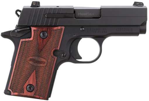 Sig Sauer 9389RGAMBI P938 Micro-Compact Rosewood Single 9mm Luger 3" 6+1 Rosewood Grip Black Nitron Stainless Steel