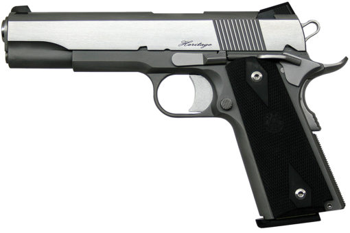 Dan Wesson 01981 Heritage RZ-45   45 ACP Single 5" 8+1 Black Rubber Grip Brushed Stainless/Bead Blasted Slide