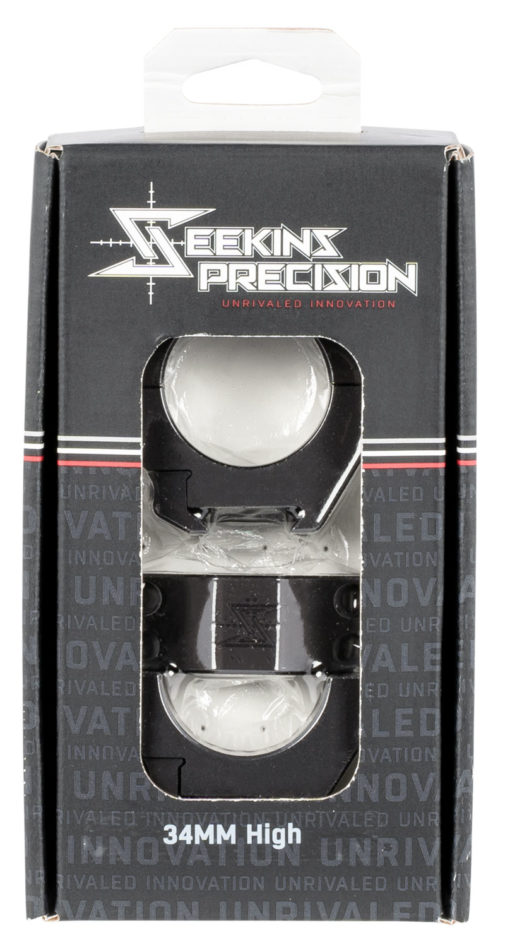 Seekins Precision 0010630006 Scope Ring Set  Picatinny Rail High 34mm Matte Black Anodized Aluminum