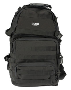 Rukx Gear ATICT3DB Tactical 3 Day Water Resistant Black 600D Polyester with Molle Webbing