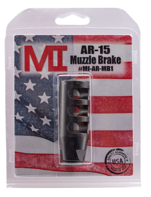 Midwest Industries MIARMB1 Muzzle Brake  Black Phosphate Steel with 1/2"-28 tpi Threads for 223 Rem