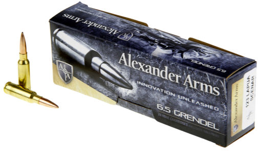 Alexander Arms AG123LSBOX Rifle Ammo  6.5 Grendel 123 gr Hollow Point Boat-Tail (HPBT) 20 Bx/ 10 Cs