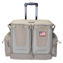 G*Outdoors GPS-T2112ROB Tactical Rolling Range Bag Tan 1000D Nylon Teflon Coating with Foam Cradle Holds 6 Handguns