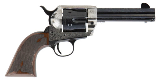 Cimarron PP410LSFW Frontier Pre-War 1896-1940 45 Colt (LC) 6rd 4.75" Blued Steel Barrel & Cylinder Old Silver Engraved Steel Frame with Checkered Walnut Grip