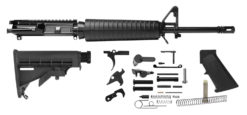 Del-Ton Inc RKT104 Heavy Mid-Length Rifle Kit  5.56x45mm NATO 16" Chrome Moly Vanadium Barrel 7075-T6 Anodized Aluminum Rec with A2 Flash Hider