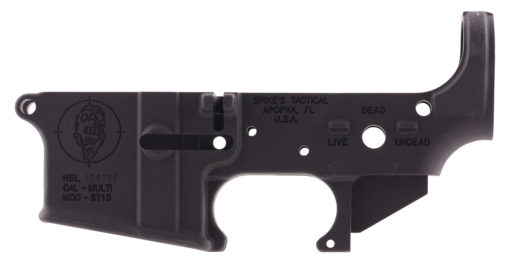 Spikes STLS011 Stripped Lower Zombie AR-15 Multi-Caliber Black Hardcoat Anodized