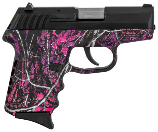 SCCY Industries CPX2CBMG CPX-2 Carbon 9mm Luger 3.10" 10+1 Black Stainless Steel Slide Muddy Girl Polymer Grip No Manual Safety