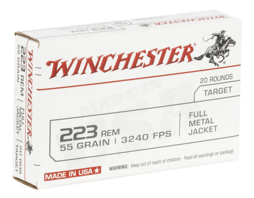 Winchester Ammo W223K USA  223 Rem 55 gr Full Metal Jacket (FMJ) 20 Bx/50 Cs