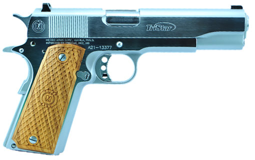 TriStar 85602 American Classic Government 1911 45 ACP 5" 8+1 Chrome Steel Frame/Slide Steel Barrel Wood Grips Right Hand with Mil-Spec Sights