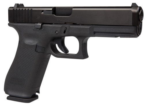 Glock G17517AUT G17 Gen5 9mm Luger 4.49" 17+1 Black Black nDLC Steel with Front Serrations Slide Black Rough Texture Interchangeable Backstraps Grip