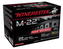 Winchester Ammo S22LRT M-22  22 LR 40 gr Black Copper Plated Round Nose 1000 Bx/2 Cs (Bulk)