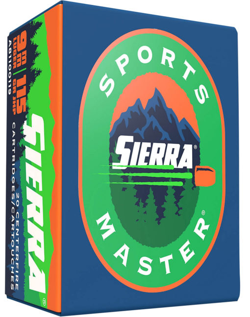 Sierra A812420 Outdoor Master  9mm Luger 124 gr Jacket Hollow Point Sport Master 20 Bx/ 10 Cs