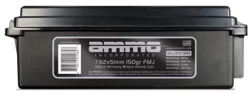 Ammo Incorporated 762150FMJB120 Rifle  7.62x51mm NATO 150 gr Full Metal Jacket (FMJ) 120 Bx/6 Cs