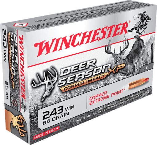 Winchester Ammo X243DSLF Deer Season XP Copper Impact 243 Win 85 gr Copper Extreme Point 20 Bx/10 Cs