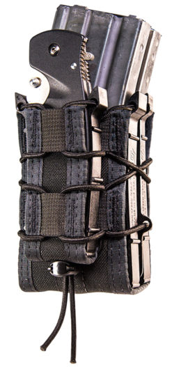 High Speed Gear 112RP0BK TACO MOLLE X2RP Double Magazine Pouch Black Nylon w/Polymer Divider with Pistol Mag Pouch