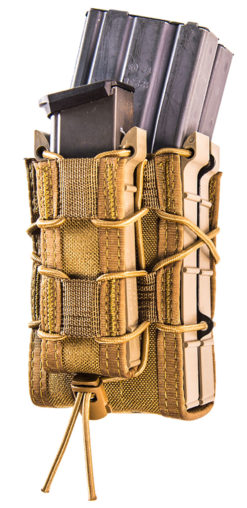 High Speed Gear 112RP0CB TACO MOLLE X2RP Double Modular Rifle Magazine Pouch Coyote Brown Nylon w/Polymer Divider with Pistol Mag Pouch