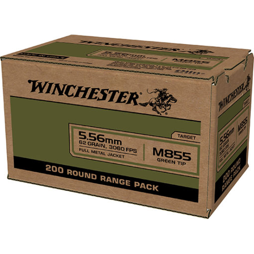 Winchester Ammo WM855200 USA  5.56x45mm NATO 62 gr Full Metal Jacket Lead Core (FMJLC) 200 Bx/ 4 Cs