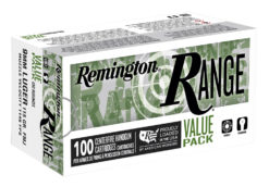 Remington Ammunition R23972 Range  9mm Luger 115 gr 1145 fps Full Metal Jacket (FMJ) 100 Bx/6 Cs (Value Pack)