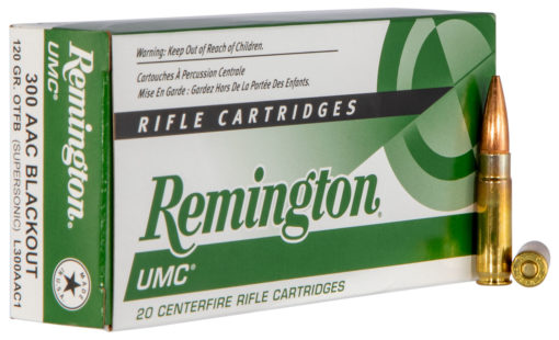 Remington Ammunition L300AAC1 UMC  300 Blackout 120 gr Open Tip Flat Base (OTFB) 20 Bx/ 10 Cs