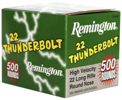 Remington Ammunition 21241/TB22B Thunderbolt  22 LR 40 gr Round Nose (RN) 500 Bx/10 Cs