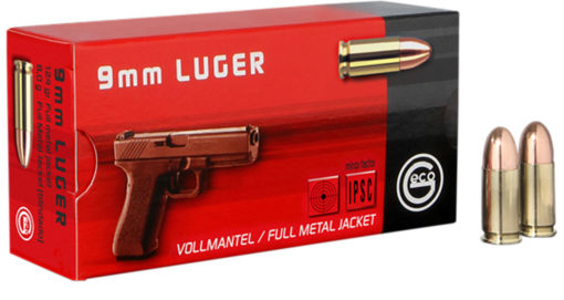 GECO 210040050 Pistol  9mm Luger 124 gr Full Metal Jacket (FMJ) 50 Bx/ 20 Cs