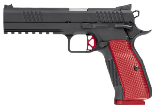 Dan Wesson 92001 DWX  9mm Luger 5" 19+1 Black Black Duty Stainless Steel Slide Red Aluminum Grip Accessory Rail