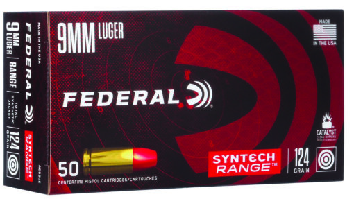Federal AE9SJ2 American Eagle  9mm Luger 124 gr Total Syntech Jacket Round Nose (TSJRN) 50 Bx/ 10 Cs