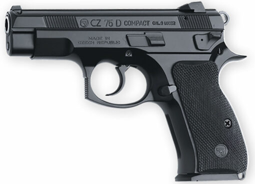 CZ-USA 91194 CZ 75 D PCR Compact 9mm Luger 3.75" 14+1 Overall Black Finish with Inside Railed Steel Slide